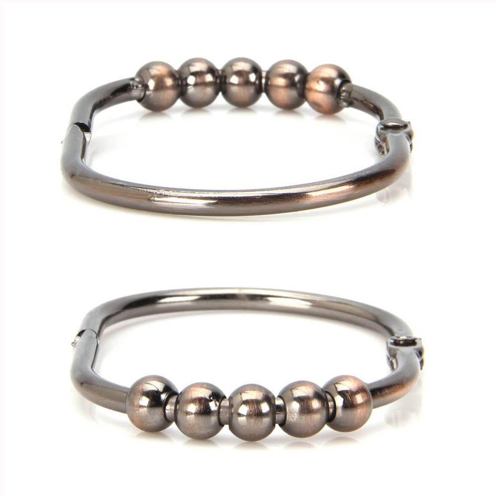 Bộ 12 Móc Treo Rèm Cửa Nhà Tắm Có Con Lăn Cân Bằng Chống Rỉ Sét