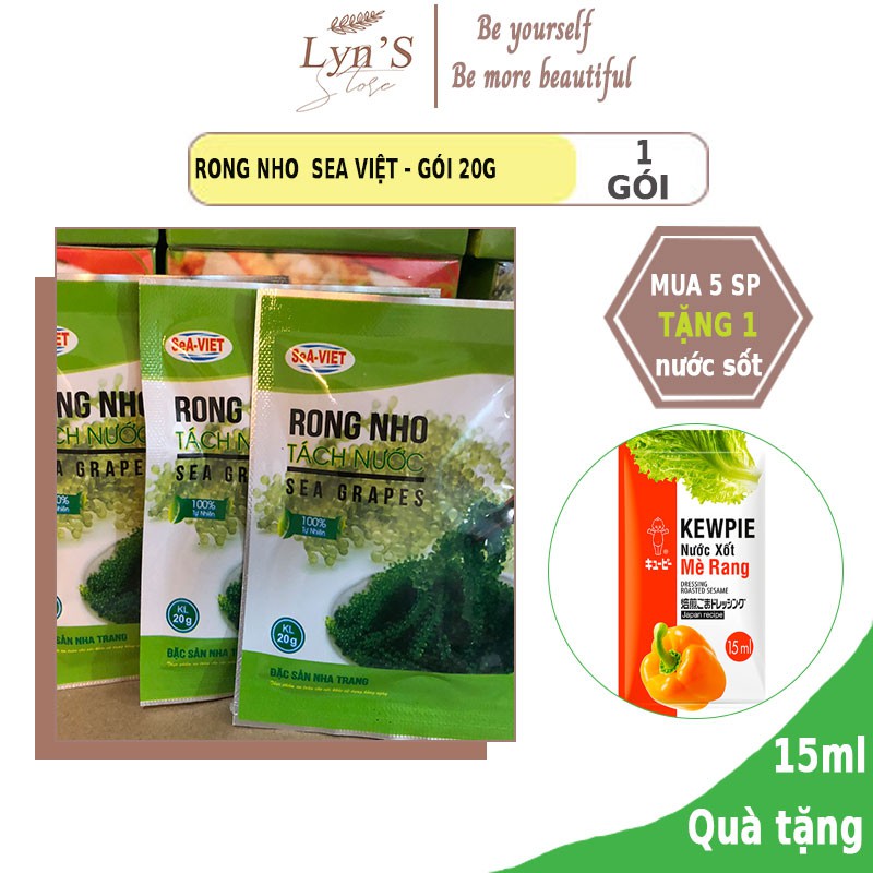 Rong nho 💘 𝑭𝑹𝑬𝑬𝑺𝑯𝑰𝑷 💘 rong nho khô, rong nho tách nước, công nghệ Nhật bản, tươi ngon, bổ dưỡng - gói lẻ 20g | BigBuy360 - bigbuy360.vn
