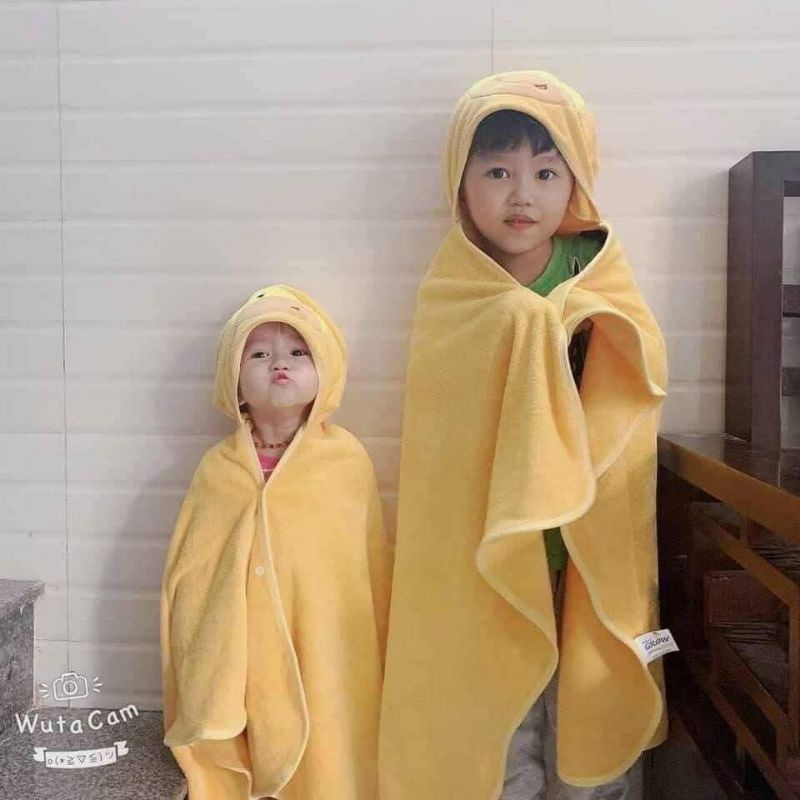 khăn choàng  cho bé, khăn tắm có mũ, dùng làm khăn choàng cho bé khi ra ngoài