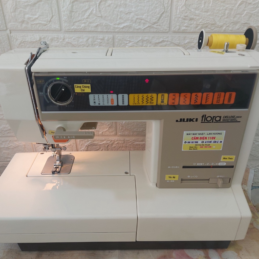 Máy May Gia Đình Juki Flora 5000, 5500,DXII - Lõi Máy Kim Loại - Ổ Máy Công Nghiệp- Nặng 11kg - Cực Khỏe Và Chắc Chắn