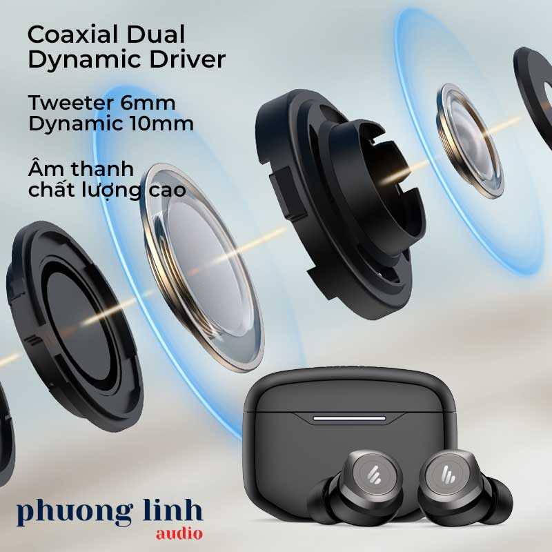 Tai nghe bluetooth 5.3 EDIFIER W240TN Chống ồn chủ động Game mode Đàm thoại 4 mic Pin 8 giờ liên tục Hàng chính hãng