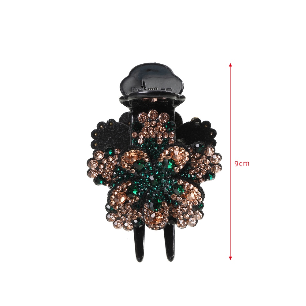 Haimeikang Kẹp tóc kiểu cổ điển đôi hoa Rhinestone Kẹp tóc đuôi ngựa
