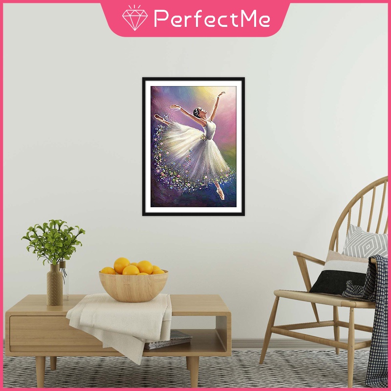 Bộ tranh đính đá 5D tự làm hình cô gái múa ba lê 30x40cm