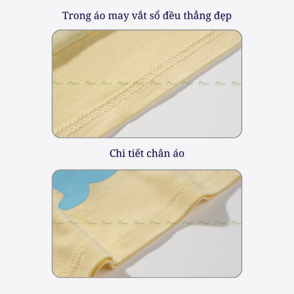 Bộ Thun Lạnh Dài Tay Cho Bé Gái, Bé Trai Minky Mom Động Vật Quần Kẻ, Bộ Quần Áo Cho Bé Mặc Nhà Thu Đông MKMTD2231