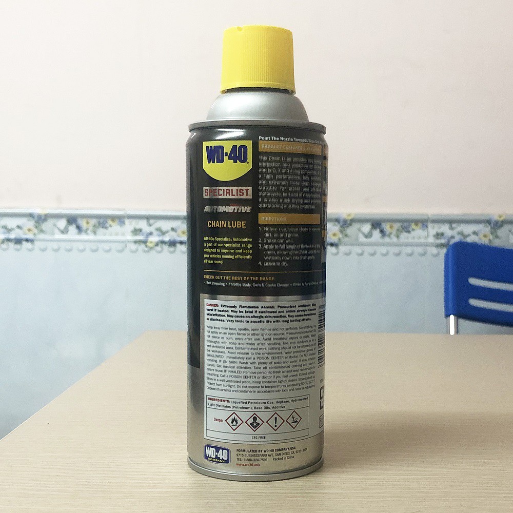 Chai Xịt Dưỡng Sên Xích WD40 Chain Lube 360ml