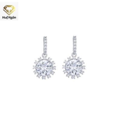Bông tai bạc Ý Huệ Ngân - Hạt tròn RYE141026