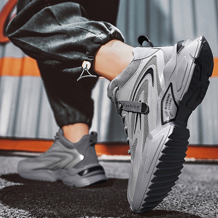 Giày Thể Thao Nam Sneaker Live Running Độn Gót Cao Cấp Tặng Kèm Đồng Hồ Nam