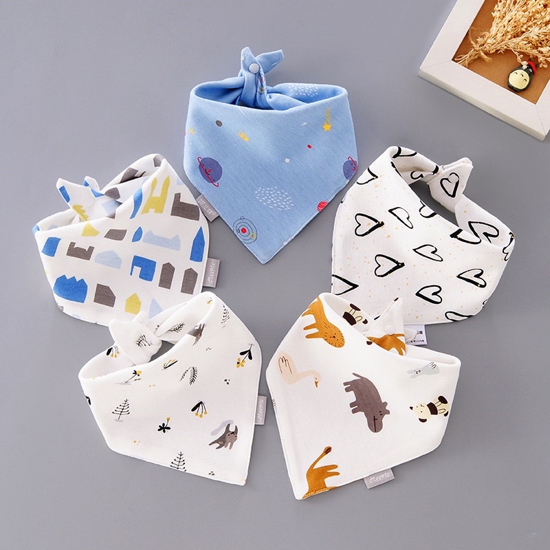 [𝑮𝑰𝑨́ 𝑹𝑬̉ 𝑵𝑯𝑨̂́𝑻] Set 5 yếm 100% Cotton cao cấp cho bé, hình ngộ nghĩnh siêu đáng yêu