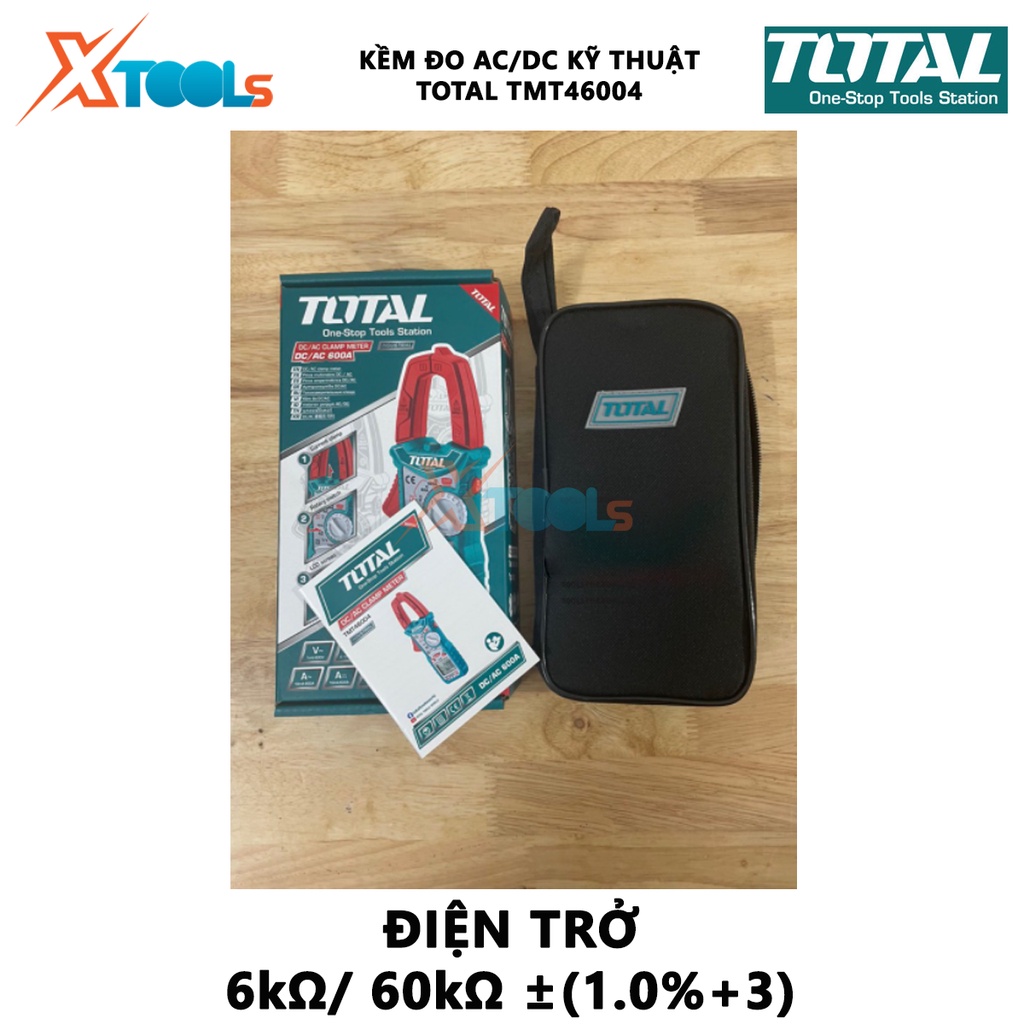 Ampe kìm đo DC/AC TOTAL TMT46004 Kềm đo AC/DC Hiệu suât 1% ~ 99% ± (1.0% + 2), Nhiệt độ -40 ° C ~ 1000 ° C (-40 ° F ~ 18