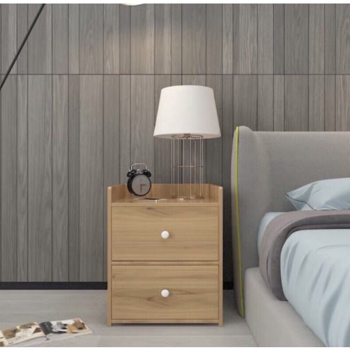 Kệ Đầu Giường 2 Hộc Ngăn Kéo Bằng Gỗ MDF Hiện Đại Tự Lắp Ghép Cực Đơn Giản