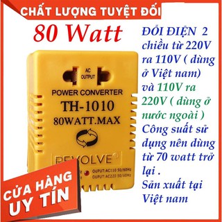 [CHÍNH HÃNG] Đổi nguồn điện 2 chiều từ 220V ra 110V và 110V ra 220V Revolve .Có 2 loại công suất 80 watt hoặc 100 watt