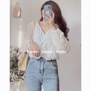 [ Ảnh thật/Video] Set áo croptop cổ V kèm quần boom, Set áo crotop ullzang Hàn Quốc - Dorita Boutique