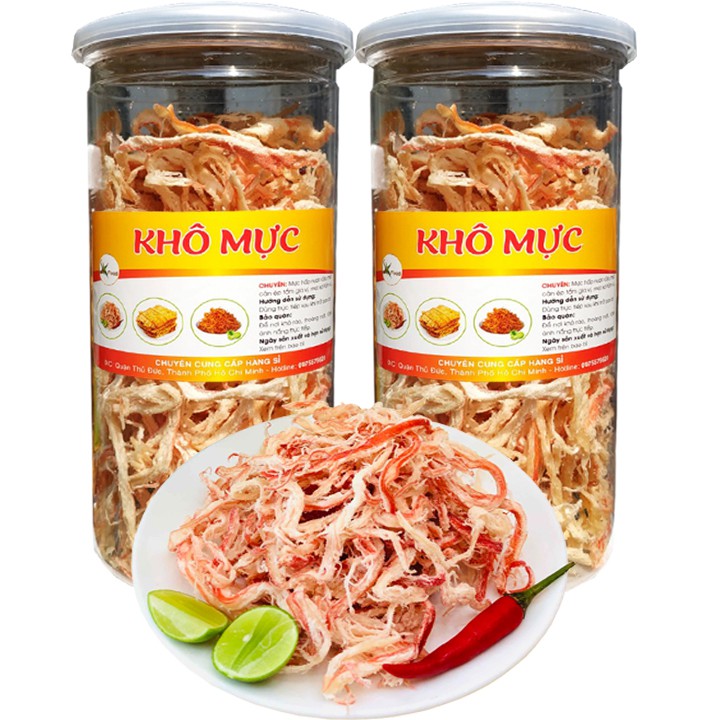 COMBO 2 HŨ 500G - MỰC XÉ SỢI HẤP NƯỚC CỐT DỪA HIỆU SK FOOD