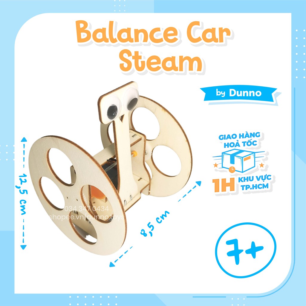 Đồ chơi Lắp ráp Gỗ STEAM Mô hình Xe Thăng bằng STEM Dunno
