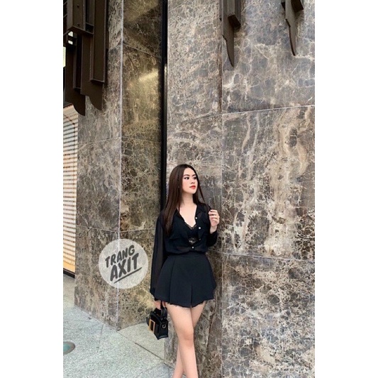 {Có Ảnh Thật } 𝗕𝗜𝗚 𝗦𝗜𝗭𝗘 Set Váy Sơ Mi 3 Món Kèm Áo Bara 𝟲𝟬-𝟵𝟱𝗸𝗴