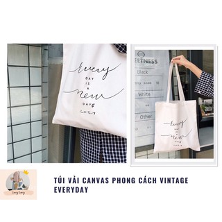 Túi Vải Canvas Phong Cách Vintage Everyday
