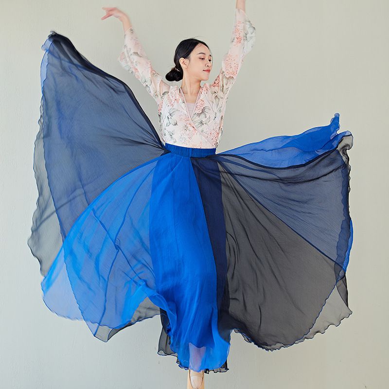 Chân Váy Xòe Chiffon Dài 14m Phong Cách Dân Tộc Retro Cho Nữ