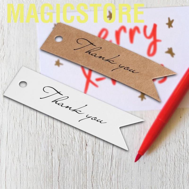 Magicstore 100pcs/lot Kraft Paper Hang Tag Gift Label Thankful Message Card (White)