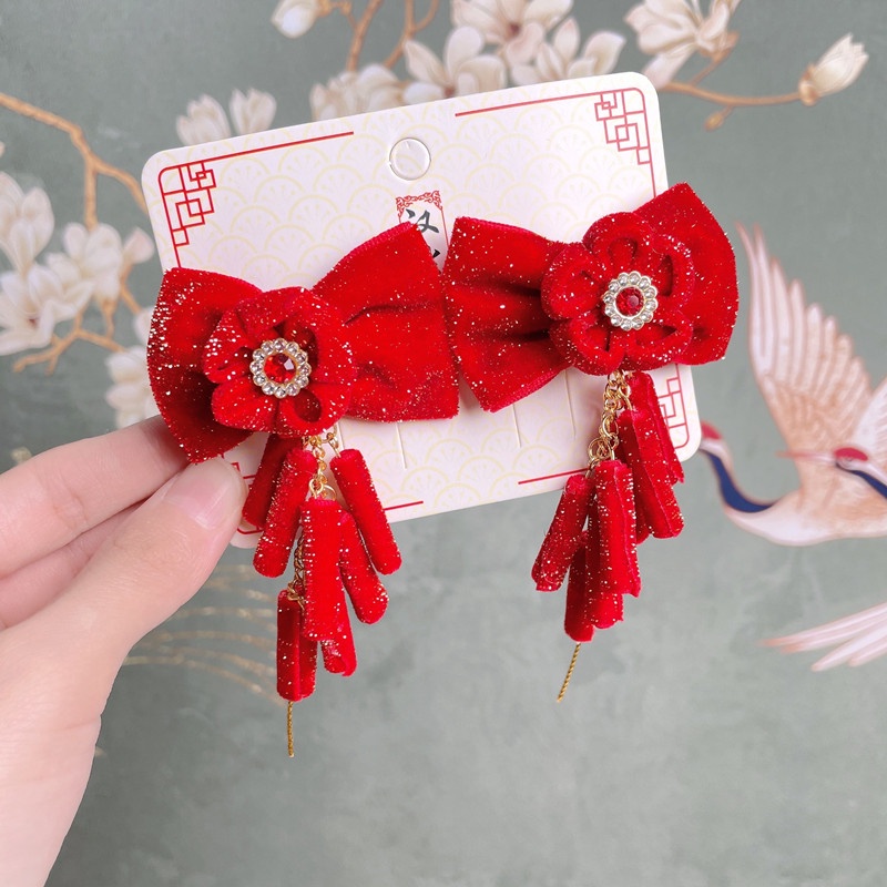 1 Cặp Trâm Cài Tóc Hình Nơ / Thỏ / Hoa Phong Cách Hán Phục Trung Hoa Dễ Thương Dành Cho Bé Gái