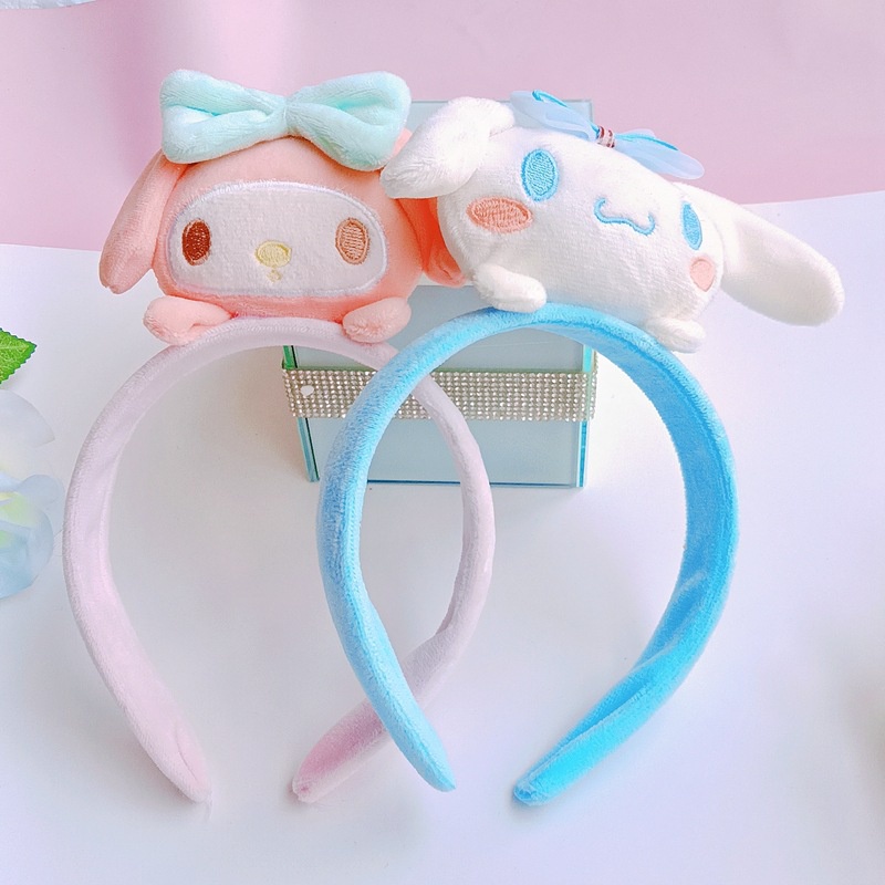 DISNEY Ag Băng Đô Trang Điểm / Trang Điểm Bằng Vải Bông Họa Tiết Hoạt Hình melody kuromi Cinnamon Stellalou Dễ Thương Dành Cho Bạn Nữ