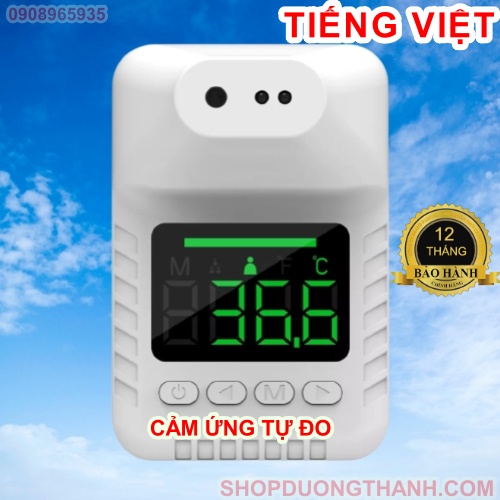 Nhiệt kế điện tử hồng ngoại cảm ứng tự động đo thân nhiệt nhiệt độ Tiếng Việt - Anh