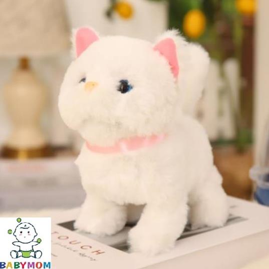 Đồ chơi MÈO BÔNG biết đi, biết kêu meo meo, chó bông biết đi biết kêu vẫy đuôi xinh giúp bé thân gần gũi với con vật
