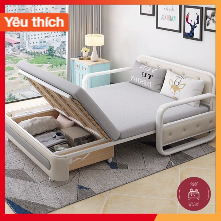 Sofa giường thông minh có ngăn chứa đồ, có thể chuyển thành ghế Sofa siêu tiện lợi kt 1,2m*1,9m