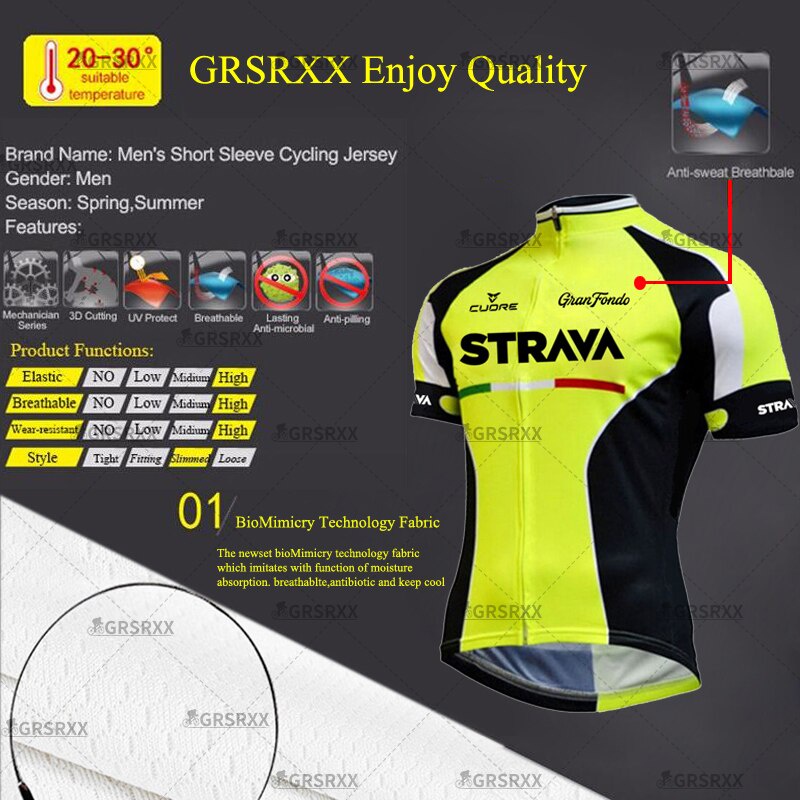 STRAVA Đi xe đạp Jersey Nam Áo sơ mi chống tia cực tím MTB Xe đạp đua Áo sơ mi Phù hợp với Đi xe đạp Thoáng khí Quần áo thể thao Đi xe đạp Cao cấp Bộ yếm xe đạp