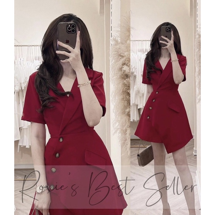 Đầm Vest Bigsize Nút Gỗ