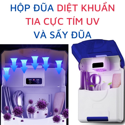 Hộp đựng đũa khử khuẩn bằng tia cực tím UV và có sấy làm khô