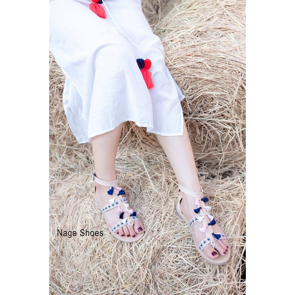 SANDAL NAGA THỔ CẨM QUAI CỔ CAO NAGASHOES NAS141