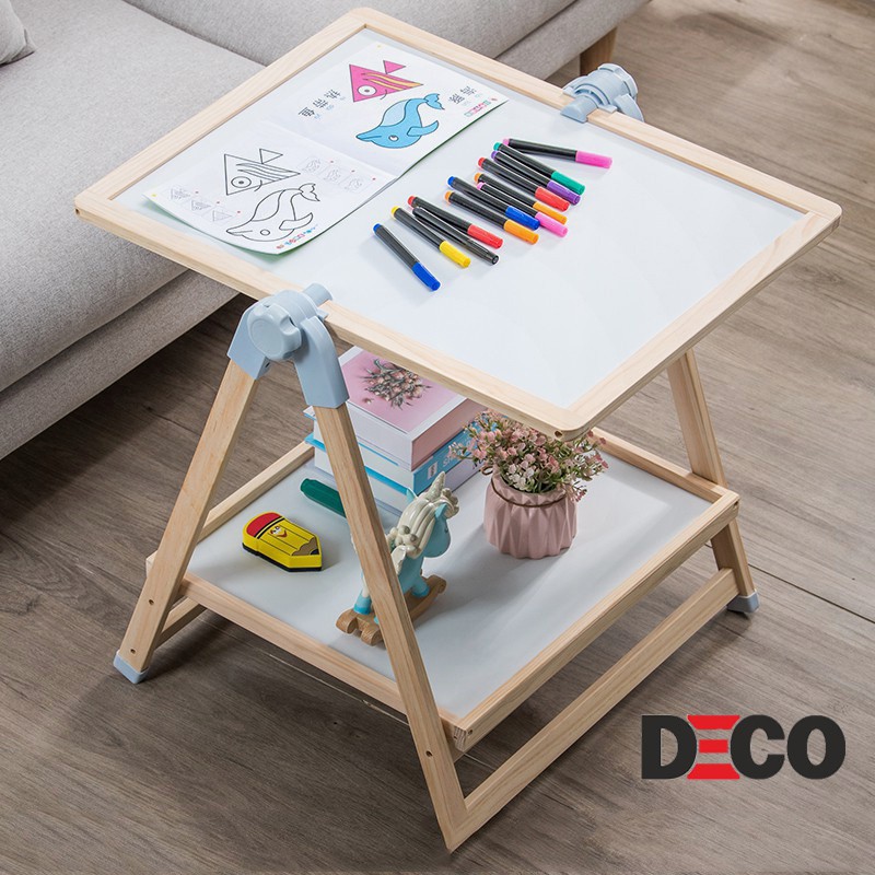 Bảng flipchart 2 mặt cho bé tập vẽ, đồ chơi giáo dục cơ bản, khung gỗ sồi nhập khẩu từ New Zealand sang trọng