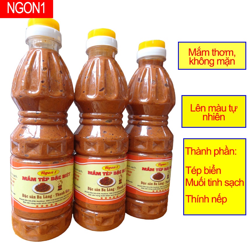 Combo 3 chai mắm tép chưng thịt 500ml - đặc sản Ba Làng - Thanh Hóa NGON1 (thơm ngon đặc biệt - ăn một lần mê một đời)