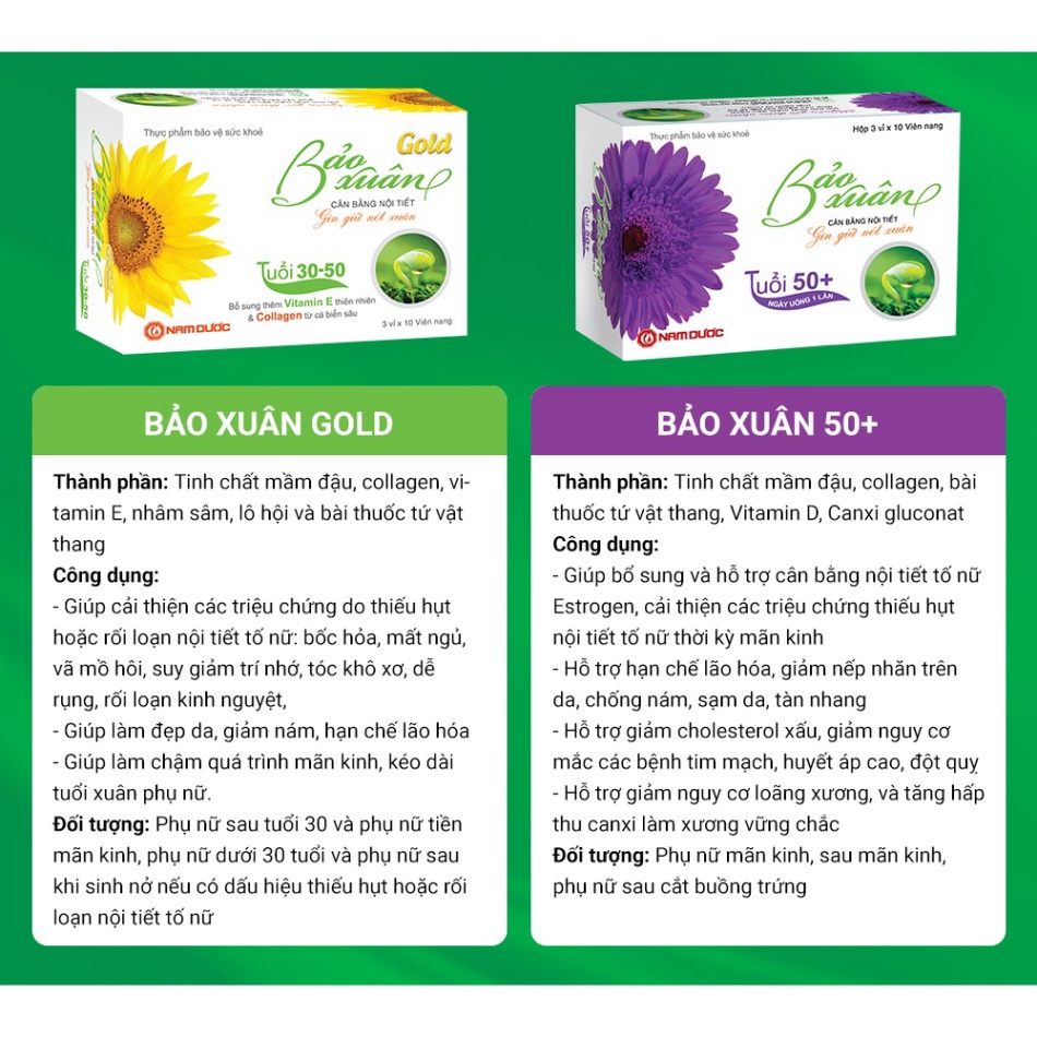 [Chính hãng] Bảo Xuân Tím ( Bảo Xuân 50+ ) Nội tiết tố số một - GIẢM SẠM DA - NÁM DA - KHÓ NGỦ