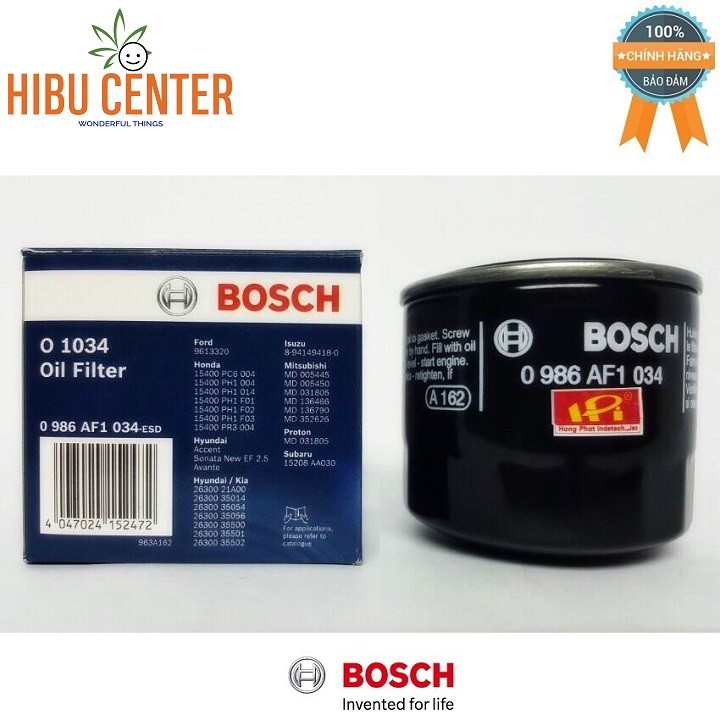 Lọc Nhớt Động Cơ BOSCH Cho Xe Toyota Honda Mitsubishi Nissan Kia Hyundai