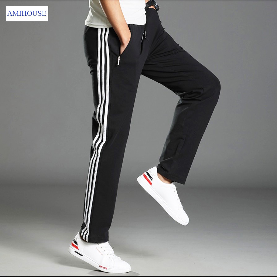 Quần Thể Thao Nỉ  AMIHOUSE 3 Sọc Cho Cả Nam và Nữ (40-82kg) Form Chuẩn, Chất Dày Đẹp