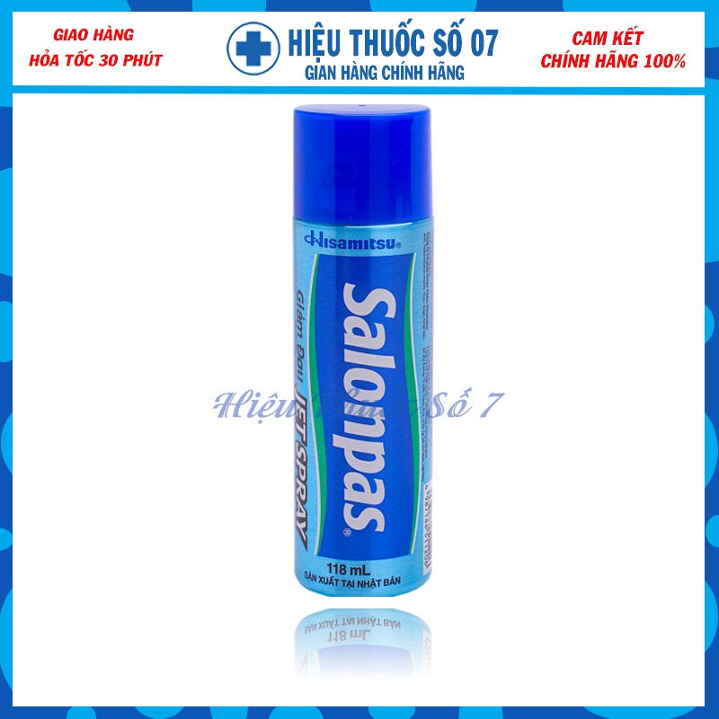 [MẪU MỚI] SALONPAS JET SPRAY 118ML Xịt lạnh, Giảm Đau Vai, Đau Cơ, Đau Khớp, Bầm Tím, Bong Gân, Căng Cơ