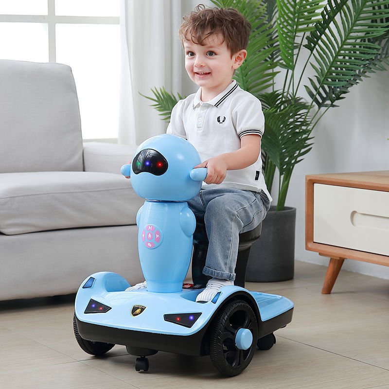 Xe thăng bằng điện trẻ em dành cho bé từ 2-7 tuổi, đồ chơi ô tô bốn bánh, có thể ngồi trên điều khiển xa, tay ga,