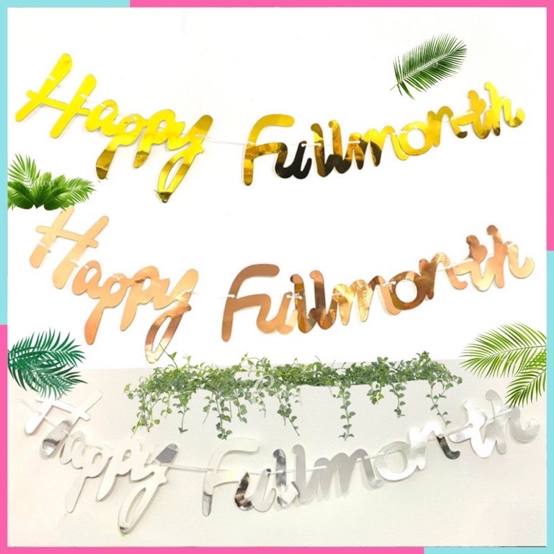 Dây chữ ép kim CNC happy full month mừng đầy tháng