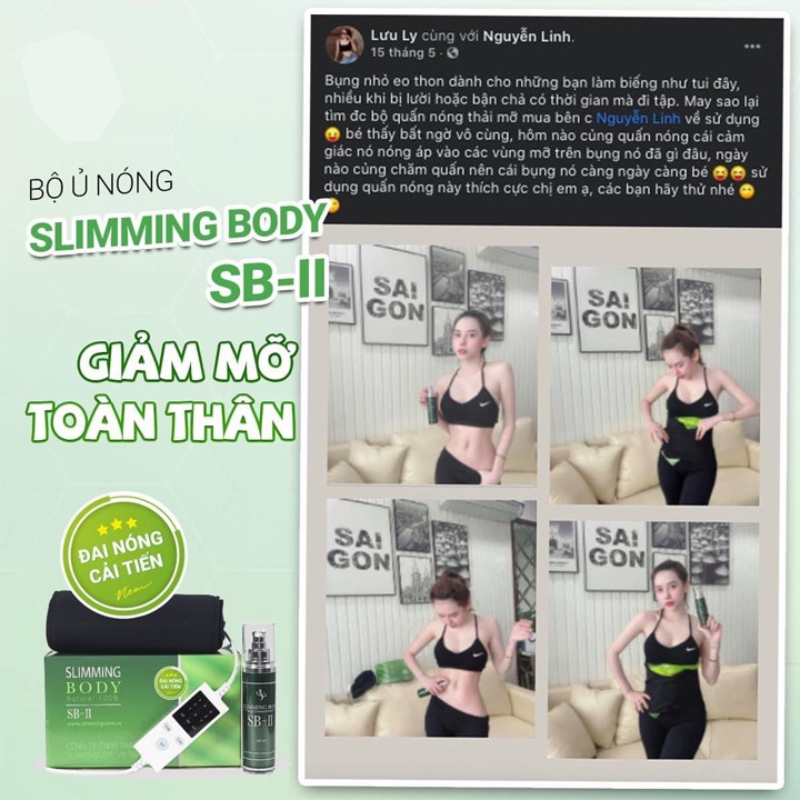 Bộ Ủ Nóng Tan Mỡ Slimming Body 2 SB-II, Bộ Đai Ủ Quấn Nóng Chính Hãng Giúp Đào Thải Mỡ Thừa, Định Hình Eo Thon Gọn