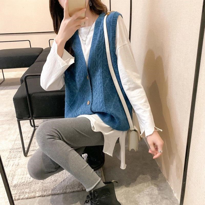 Áo Gile Len Vặn Thừng Cổ V Ullzang Chất Đẹp