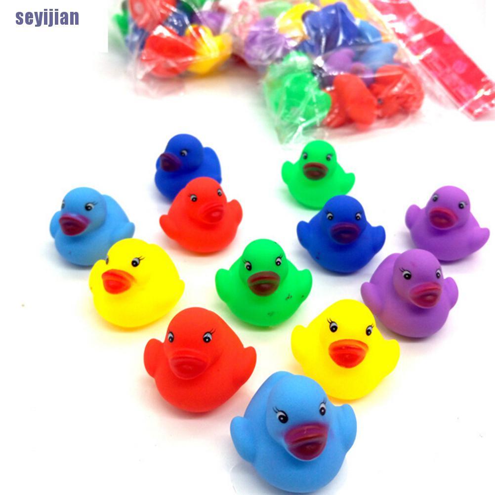 Set 12 Vịt Cao Su Đồ Chơi Nhiều Màu Dễ Thương Cho Bé Khi Tắm