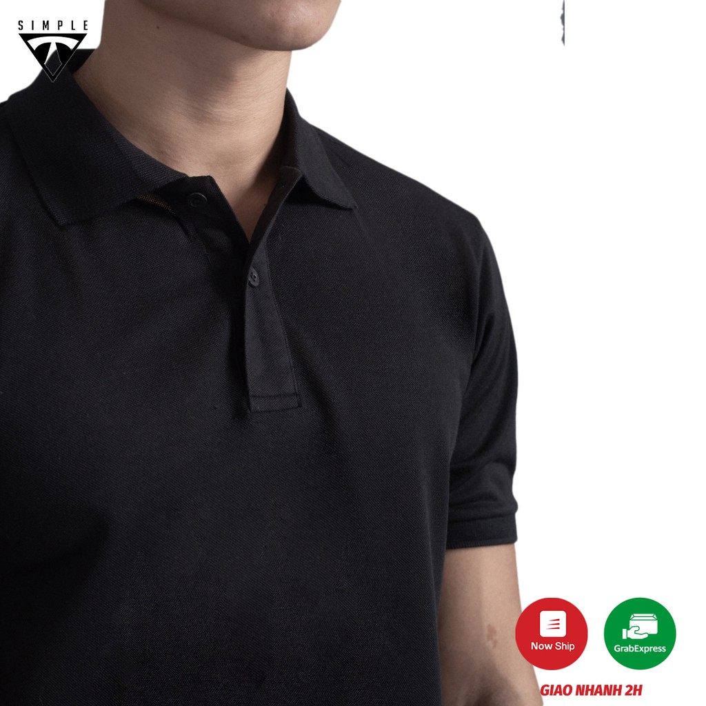 Áo Polo Nam cổ bẻ TSIMPLE cổ trụ tay lỡ vải thun cá sấu Cotton thời trang, chuẩn form, sang trọng lịch lãm màu Đen | BigBuy360 - bigbuy360.vn