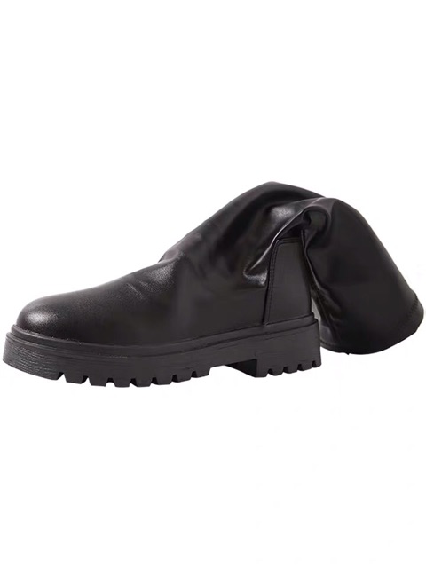 [Có Sẵn] Boots nữ ulzzang cổ cao và cổ ngắn da nhăn mềm đế cao 3,5cm không khoá | BigBuy360 - bigbuy360.vn