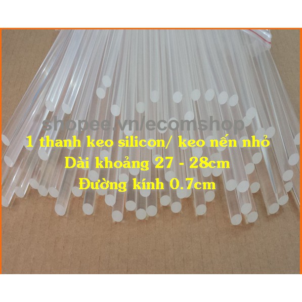 1 thanh keo nến silicon loại nhỏ đường kính 0.7cm, dài khoảng 27-28cm