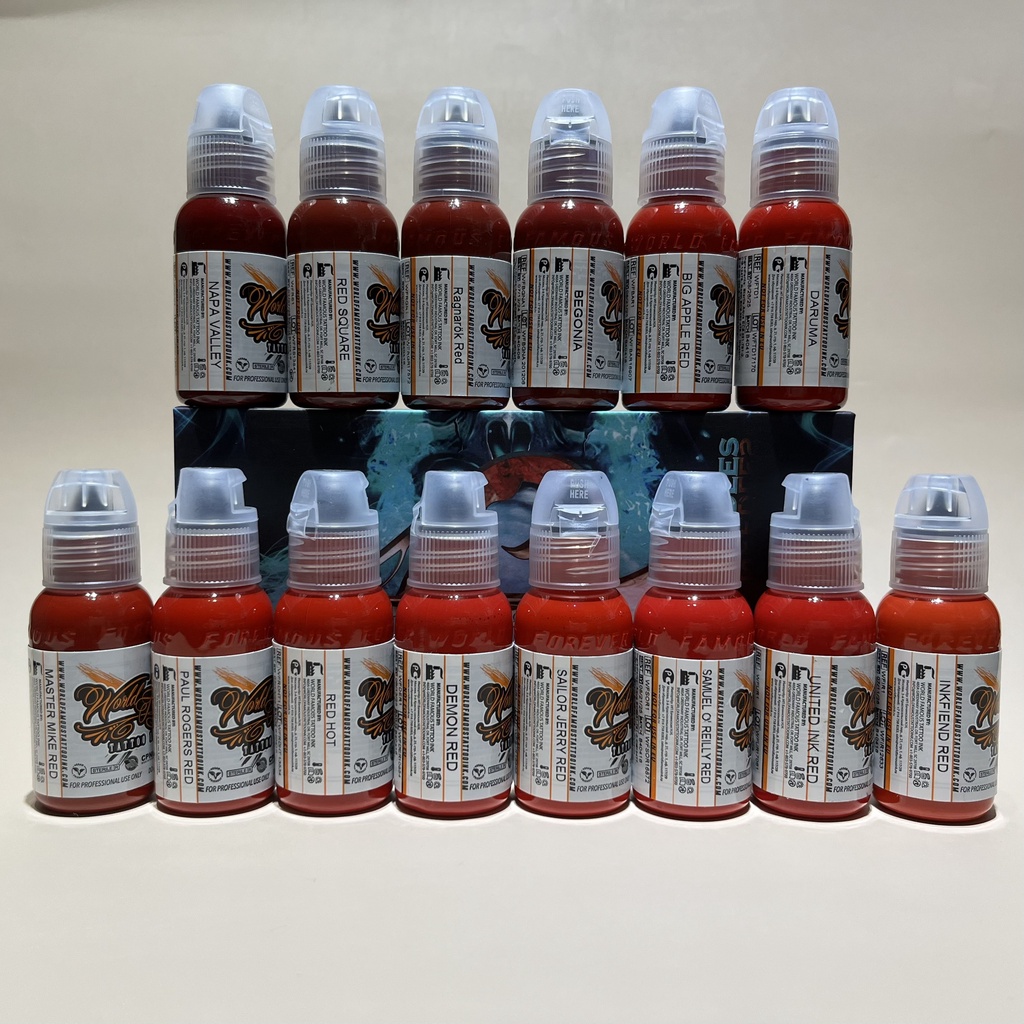 Mực xăm tattoo World Famous tông màu ĐỎ (RED) chai 1oz