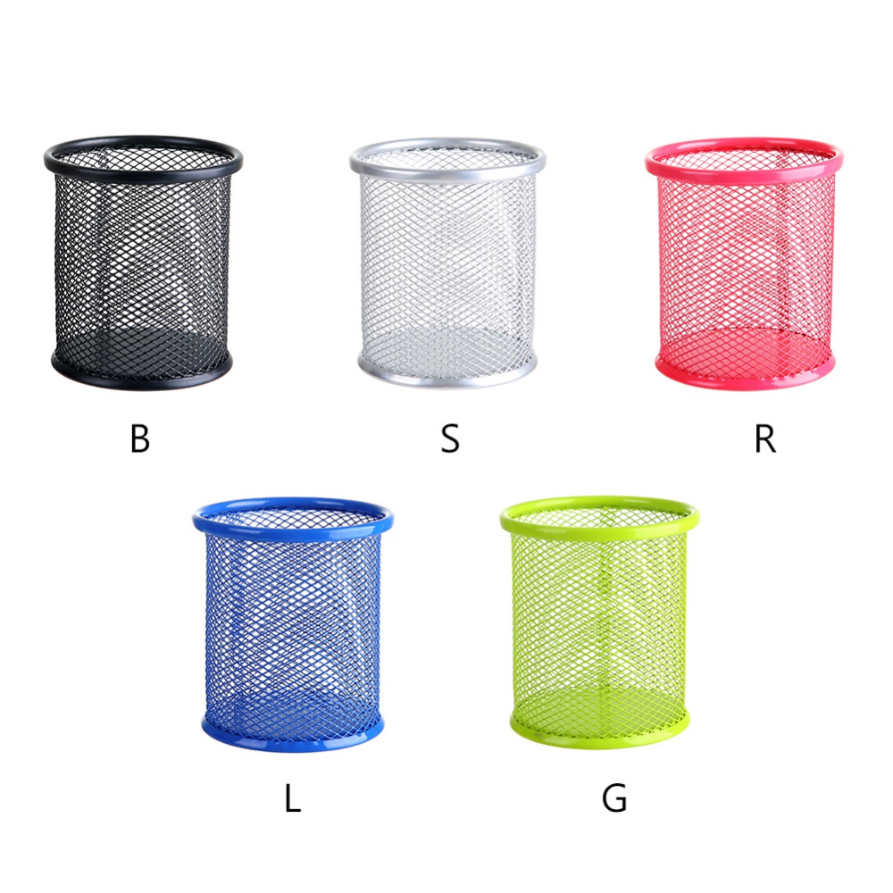Hộp đựng bút bằng sắt thiết kế đục lỗ để bàn tiện dụng cho văn phòng
