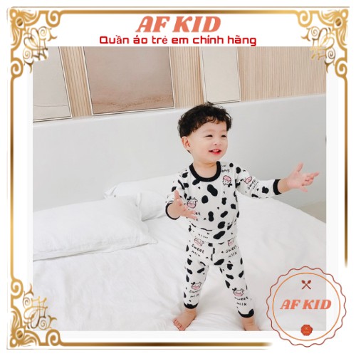 Bộ Thu Đông Minky Mom Cho Bé  Bộ BÒ SỮA Dài Tay Cho Bé Trai Bé Gái  Chất Cotton Cao Cấp Họa Tiết Thấm Hút Mồ Hôi Tốt