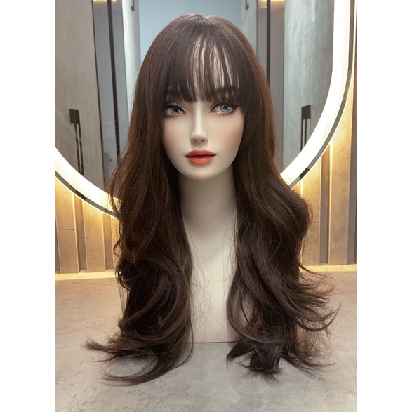 Tóc giả nguyên đầu xoăn dợn ❤️Tặng kèm lưới trùm ❤️ mã qs143