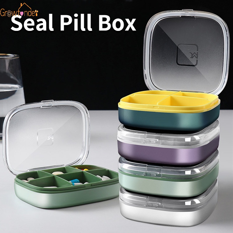 Hộp Đựng Thuốc 4 / 6 Ngăn Mini Chống Bụi Ốp
